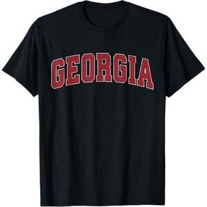 Georgia Ga Athletic Sports Design Red Style Tshirt